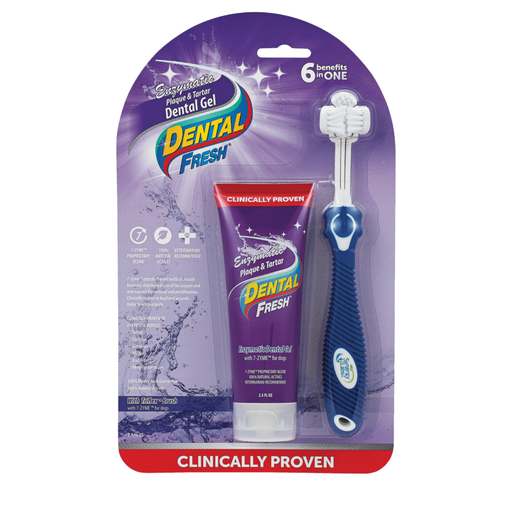 [FG00027-DIS] Synergy Labs Dental Fresh Enzymatic Plaque & Tartar Dental Gel with Triflex Brush 2.5 oz - 70.87 g