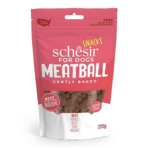 [SCINV26267004] Schesir Grain-Free Dog Snacks Meat Balls 225g - Gently Baked Beef