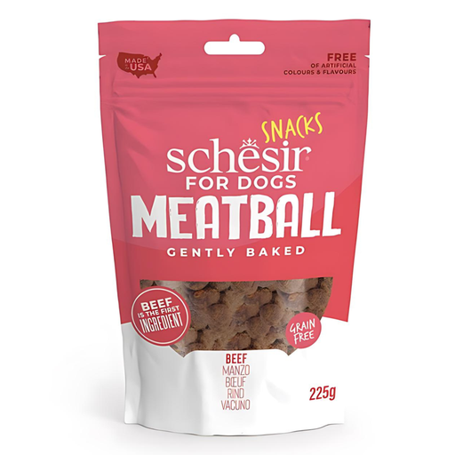 [SCINV26267004] Schesir Grain-Free Dog Snacks Meat Balls 225g - Gently Baked Beef