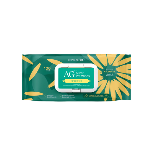 [NPS06] NurturePro AG+ Silver Pet Wet Wipes -Green Tea (100 Sheets/ Pack)