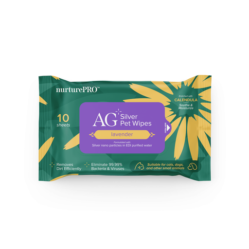 [NPS14] NurturePro AG+ Silver Pet Wet Wipes -Lavender (10 Sheets/ Pack)