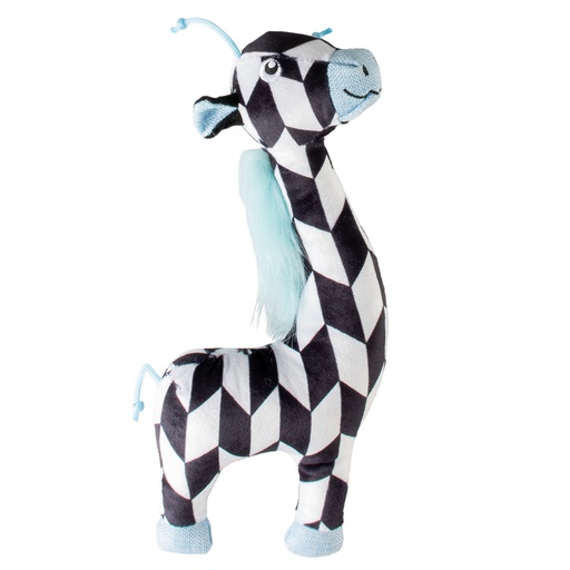 [LR15236] Duvo+ Plush Giraffe Retro Dog Toy 32x14x5cm Black/White