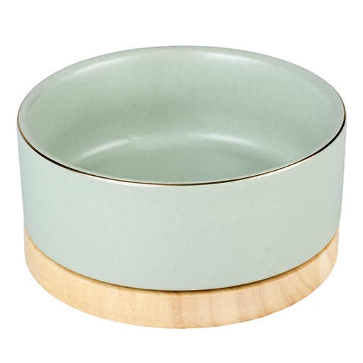 [LR15464] Duvo+ Feeding Bowl Stone Timber 450ml - 12,5x12,5x6cm Green