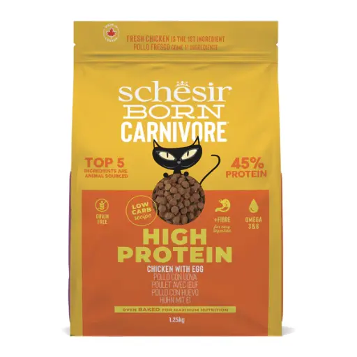 [C23382106] Schesir Born Carnivore Grain Free Oven Baked Dry Cat Chicken & Egg 1.25kg