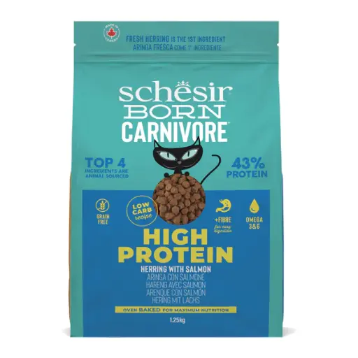 [C23382206] Schesir Born Carnivore Grain Free Oven Baked Dry Cat Herring & Salmon 1.25kg