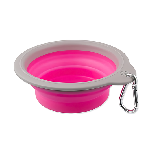 [PD-13231] Pado Adjustable Pink And Gray Bowl Large- 18x16.8x(2.9-6.4cm)