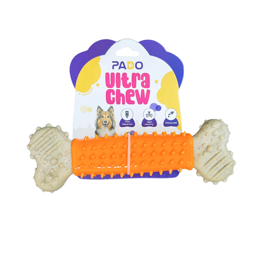 [PD-13245] Pado Orange And Brown Bone Tougher Toy L (16x5x2cm)