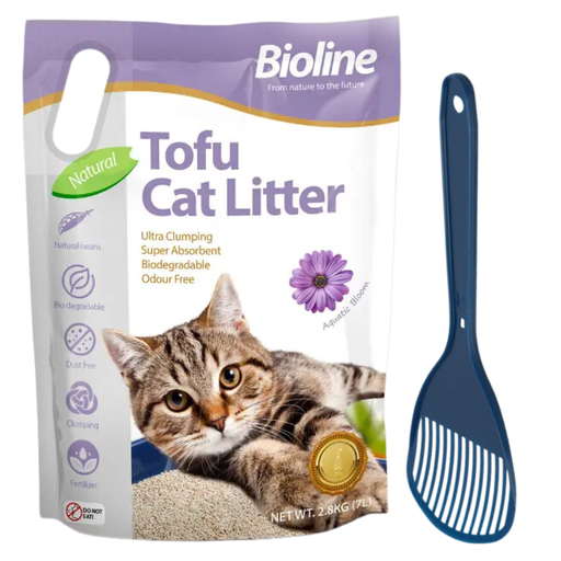 [2025747474738] Combo Offer-Bioline Tofu Cat Litter 7L - Aquatic Bloom Fragrance+Moderna Cat Litter Scoop