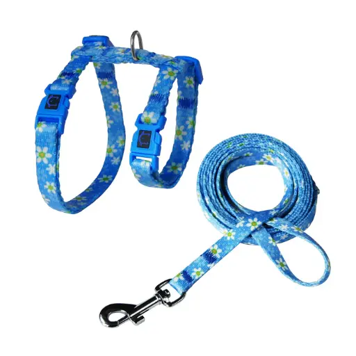 [DCAT202-2072-L] DOCO® LOCO Cat Harness + Leash Combo - Printed Pattern 6ft (DCAT202+2072)Sizes - XS