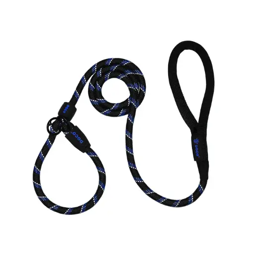 [DCROPE0057072-02S] DOCO® Reflective Rope Leash W/ soft Handle Ver.7 - Slip On Collar Leash 6ft (DCROPE0057072)- Blue, Sizes - S