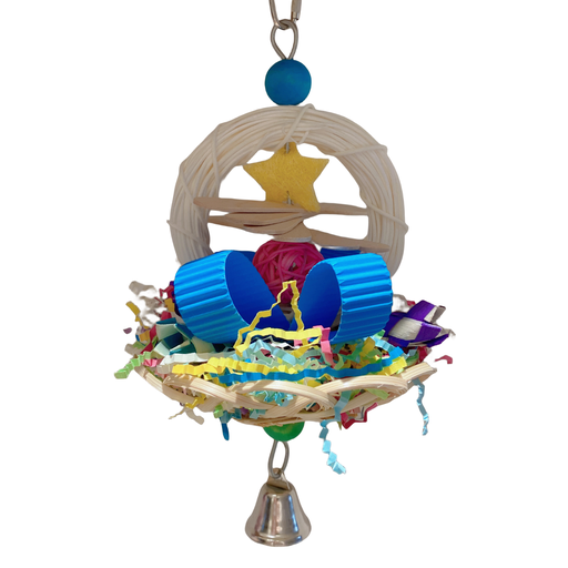 [BTLB01185] Vanpet Flower Basket Natural Bird Toy 25x12cm-BTLB01185