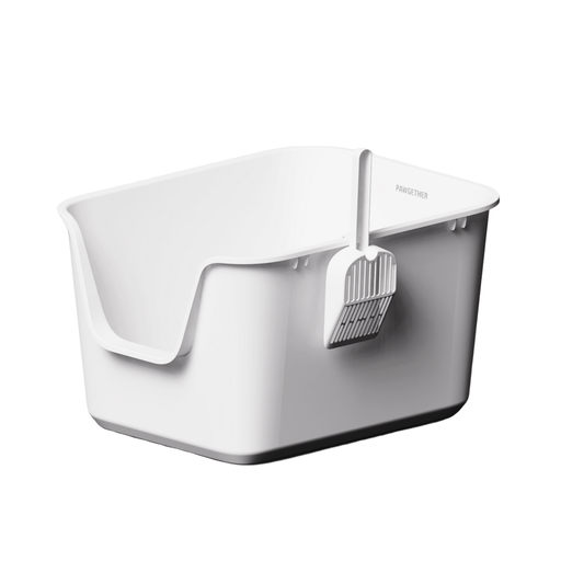 [BYPG-CF-2GRY] Pawgether Open Cat Litter Box With Scoop-CF2-57x44x32.5cm-Grey