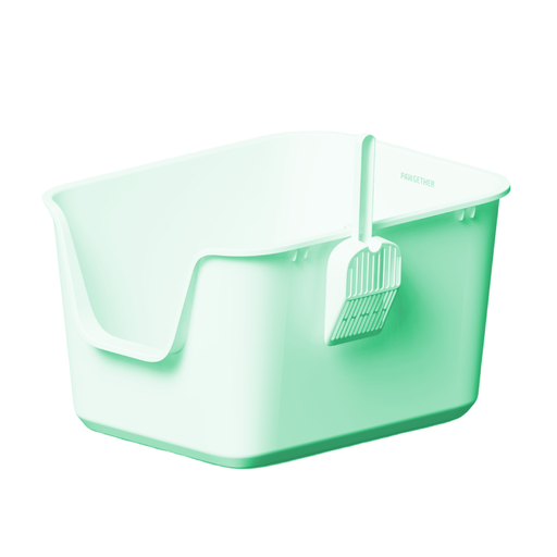 [BYPG-CF-2GRN] Pawgether Open Cat Litter Box With Scoop-CF2-57x44x32.5cm-Green