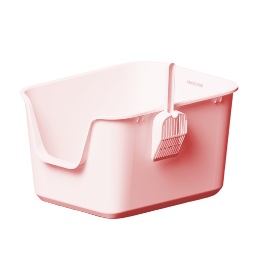 [BYPG-CF-2PNK] Pawgether Open Cat Litter Box With Scoop-CF2-57x44x32.5cm-Pink