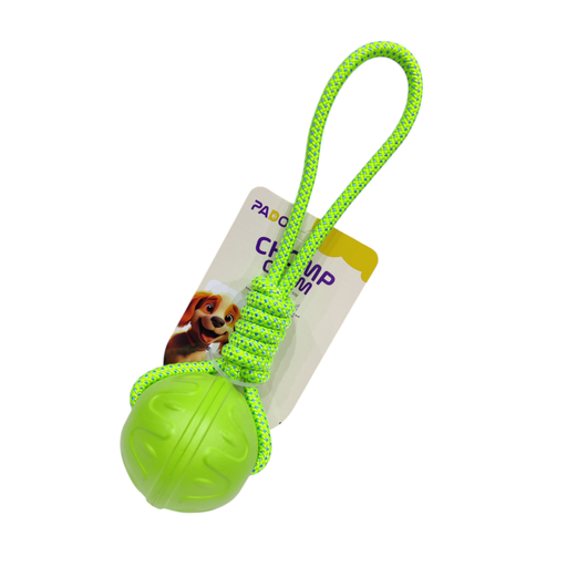 [PD-13210] Pado Chomp Chum Ball With Rope EVA Toy-Green [⌀8cm,Rope Length:30cm]