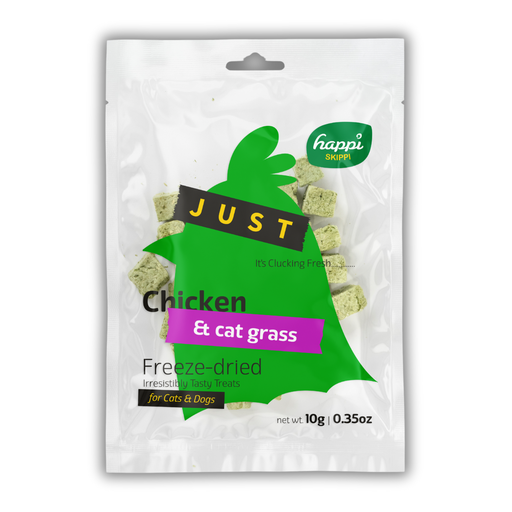 [H5021] Happi Skippi Just Freeze-Dried Treat Chicken&Cat Grass for Cats and Dogs 10g