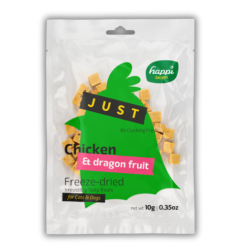 [H5041] Happi Skippi Just Freeze-Dried Treat Chicken&Dragon Fruit for Cats and Dogs 10g