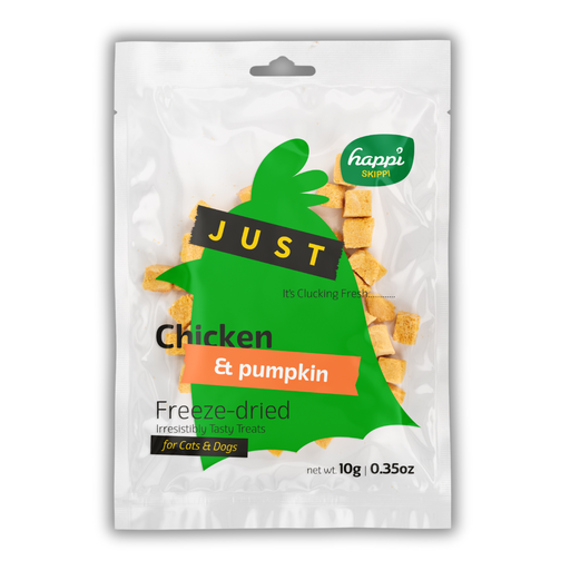 [H5051] Happi Skippi Just Freeze-Dried Treat Chicken&Pumpkin for Cats and Dogs 10g