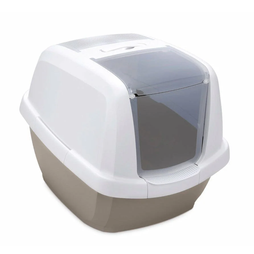 [IM44080] Imac Maddy Hooded Cat Toilet- Brown-White 62x49.5x47.5cm