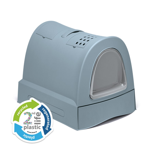 [IM83450R] Imac Zuma 2nd Life Plastic Cat Toilet with Sliding Tray, 57x43.5x73cm[Color - Light Blue]