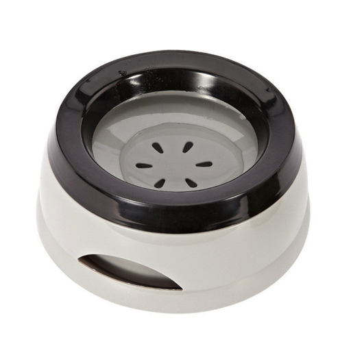 [PD-13198] Pado Classic Round Anti Spill Pet Bowl 15.3×18.9×8cm-Grey