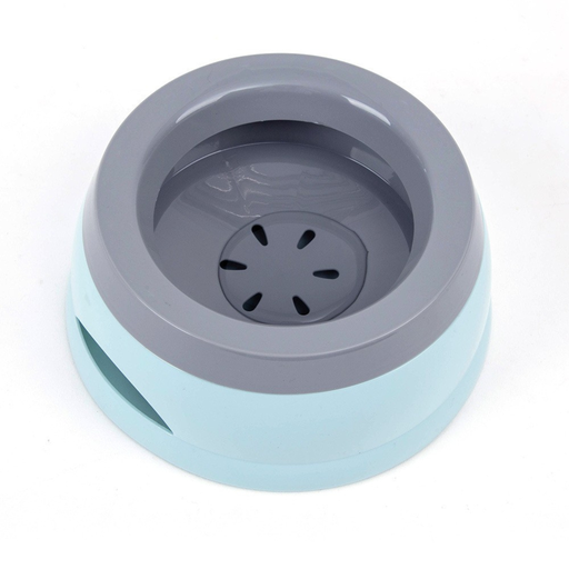 [PD-13199] Pado Classic Round Anti Spill Pet Bowl 15.3×18.9×8cm-Blue