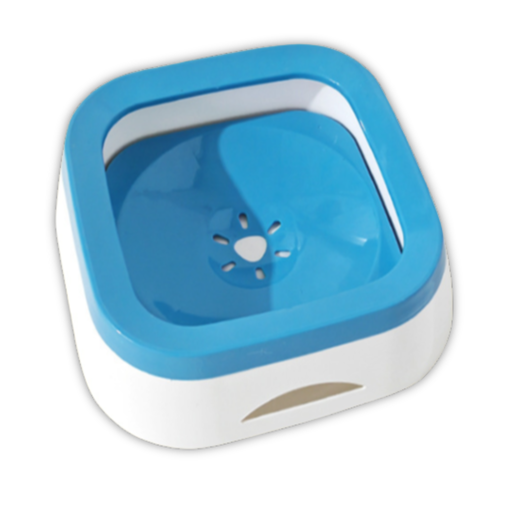 [PD-13203] Pado Square Anti Spill Pet Bowl 21x21x7.8cm [1000ml] -Blue
