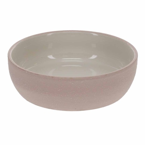 [LR15755] Duvo+ Feeding Bowl-Stone-Sandy coral L - 1580ml - 22x22x7cm Pink