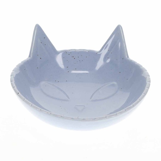 [LR15509] Duvo+ Feeding bowl-Stone-Kitty face 175ml - 14x14x6,5cm Blue 