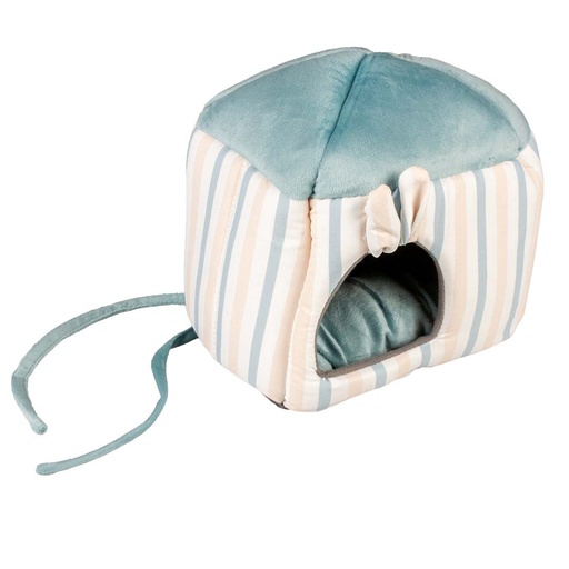 [LR15857] Duvo+ Striped hideway House For Small Pets-Plush S - 20x16x20cm Multicolour