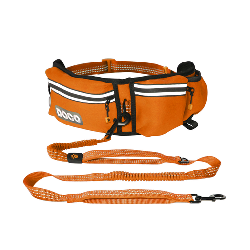 [DCJB200-S8] DOCO® Lite Reflective Jogging Belt With Reflective Bungee [Bag:2.5 x 76-107cm ; Leash: 2.5 x 130-150cm]-Safety Orange