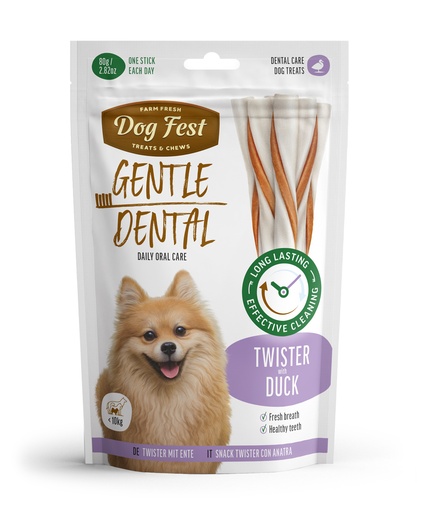 [79212563] Dog Fest Dental Treats For Adult Dogs -Twister - Duck 80g (9cm)