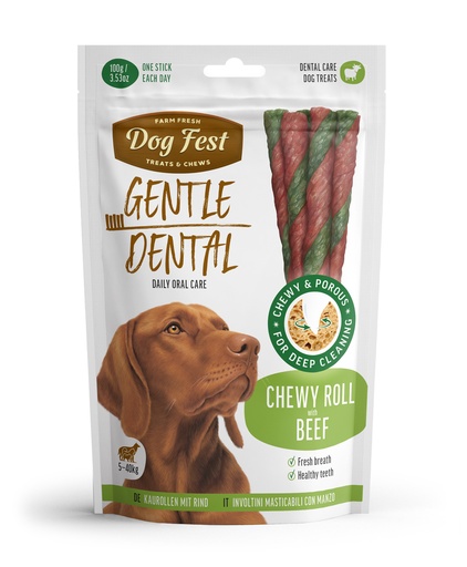 [79212648] Dog Fest Dental Treats For Adult Dogs -Chewy Roll - Beef 100g
