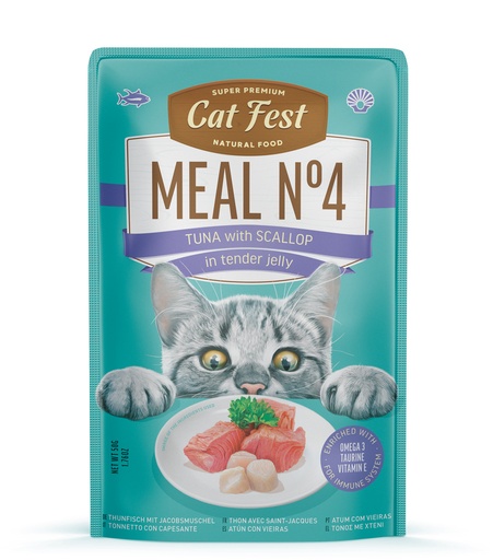 [79217964] Cat Fest Meal No 4 Cat Food in Jelly-Tuna With Scallop 50g [Minimum Order:12pcs]