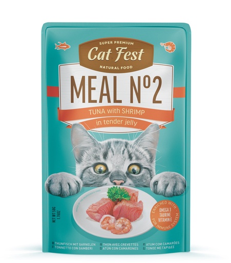 [79217940] Cat Fest Meal No 2 Cat Food in Jelly-Tuna With Shrimp 50g [Minimum Order:12pcs]