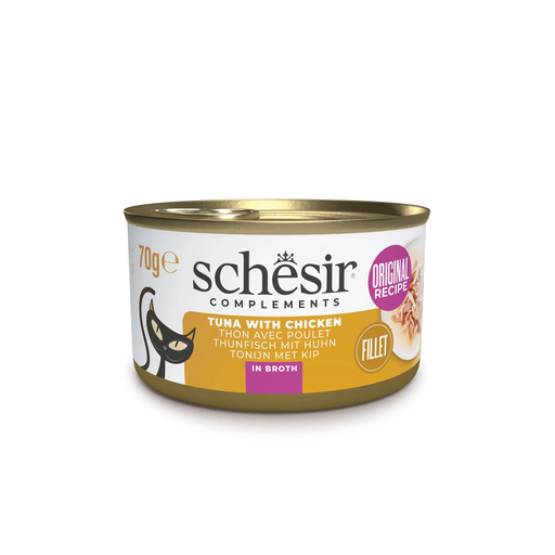 [SCPST21151403] Schesir Wet Cat Food In Broth Can-Tuna With Chicken 70g [MOQ:12pcs]