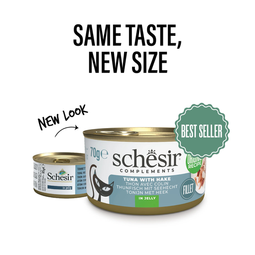[SCPST21122403] Schesir Complements Cat Wet Food  in Jelly Can- Tuna With Hake 70g [MOQ:12pcs]