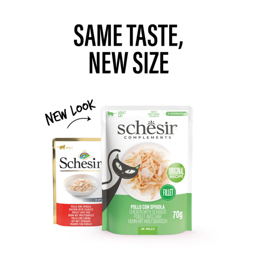 [SCPST21221704] Schesir Complements Cat Wet Food  in Jelly Pouch- Chicken With Seabass 70g [MOQ:12pcs]