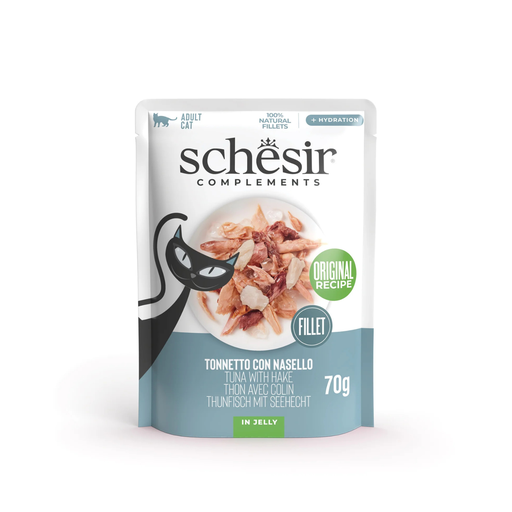 [SCPST21222404] Schesir Complements Cat Wet Food  in Jelly Pouch- Tuna With Hake 70g [MOQ:12pcs]