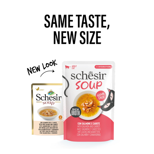 [SCPST21254104] Schesir Soup Cat Wet Food in Soup Pouch-Salmon With Carrot 40g [MOQ:12pcs]