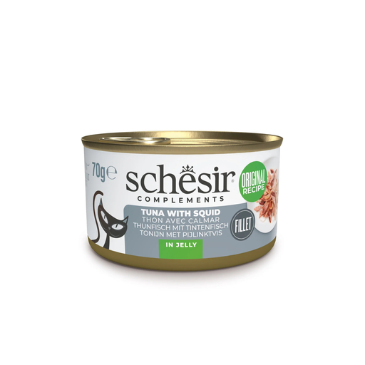 [SCPST21122703] Schesir Complements Cat Wet Food  in Jelly Can- Tuna With Squid 70g [MOQ:12pcs]