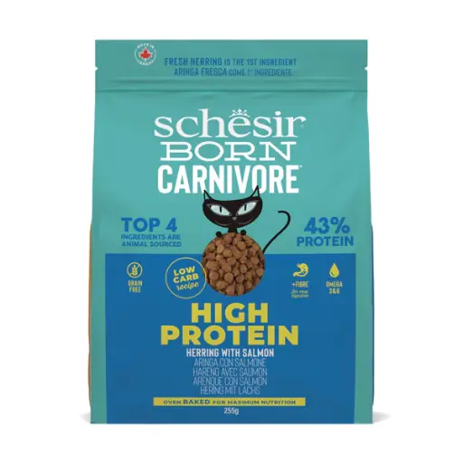 [SCINV23380206] Schesir Born Carnivore Grain Free Oven Baked Dry Food [High-Protein] For Cat - Herring & Salmon  255g
