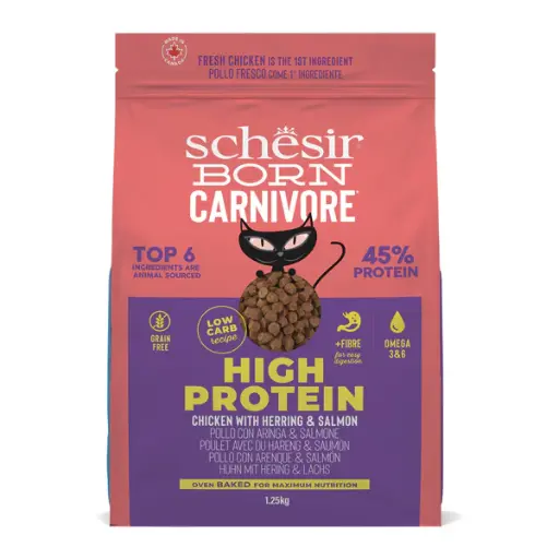 [SCINV23382306] Schesir Born Carnivore Grain Free Oven Baked Dry Food [High-Protein] For Cat - Chicken with Herring & Salmon  1.25kg