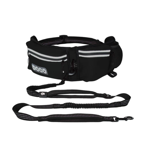 [DCJB018-01] DOCO® Reflective Jogging Belt With Reflective Nylon [Bag:68-120cm ; Leash:2.5x150cm]-Black