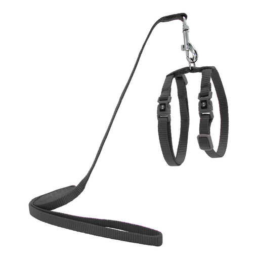 [DCAT201-1072-05XS] DOCO® Signature Cat Harness + Leash 6ft [Neck1x19-27cm; Chest1x28.5-46cm]-Grey
