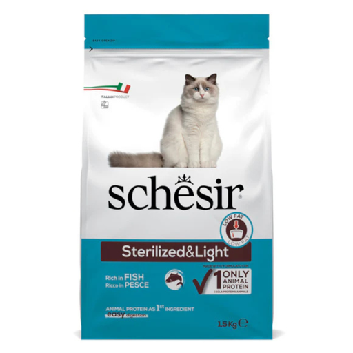 [C02044750] Schesir Cat Dry Food-Sterilized & Light-Fish 1.5kg