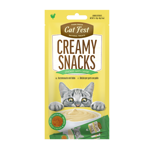 [79215090] Cat Fest Creamy Snacks-Chicken With Caviar 4x10g