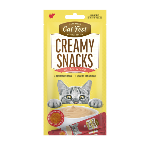 [79215700] Cat Fest Creamy Snacks-Beef With Caviar 4x10g