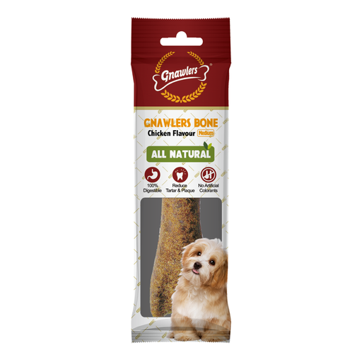 [GN1057] Gnawlers Bone 5" Medium-Snack For Dogs-Chicken 95g