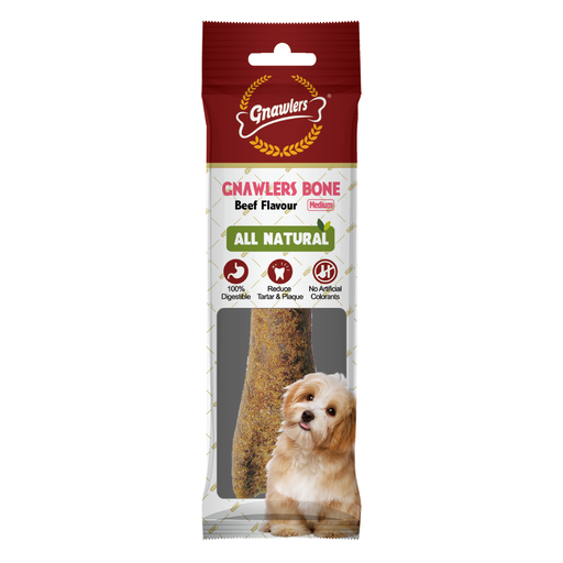 [GN1064] Gnawlers Bone 5" Medium-Snack For Dogs-Beef 95g